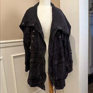 Free People We The Free Black Utility Field Jacket | XL | NWT $198 Retail